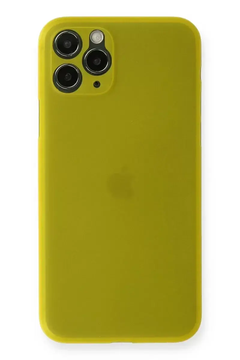 Apple iPhone 11 Pro Max Kılıf PP Ultra İnce Kapak - Sarı