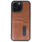 Apple İphone 15 Pro Max Kılıf Sara Kartvizitli Deri Kılıf - Taba-2