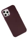 Apple iPhone 12 Pro Max Kılıf Asya Deri Silikon - Mürdüm-3