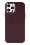 Apple iPhone 12 Pro Max Kılıf Asya Deri Silikon - Mürdüm-1