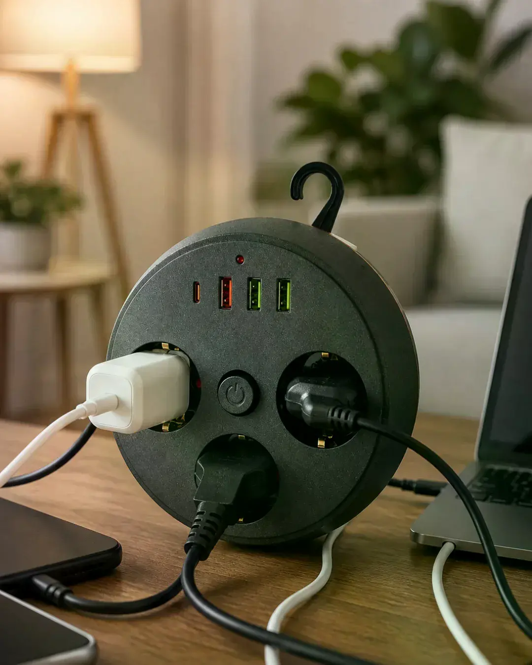 Ev Ofis İçin Çoklu Priz 3 Priz 3 USB Type C Güvenli Enerji Yöneti