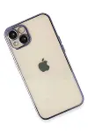 Apple iPhone 13 Kılıf Razer Lensli Silikon - Mor-3
