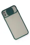 Apple iPhone X Kılıf Palm Buzlu Kamera Sürgülü Silikon - Yeşil-3