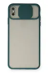 Apple iPhone X Kılıf Palm Buzlu Kamera Sürgülü Silikon - Yeşil-1