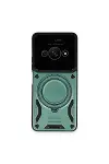 Xiao Poco C61 Kılıf Joy Lens Standlı Kapak - Koyu Yeşil-1
