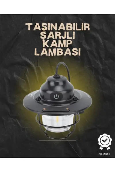 Kamp ve Bahçe İçin Retro LED Fener – Sıcak Işık, Uzun Ömürlü Batarya