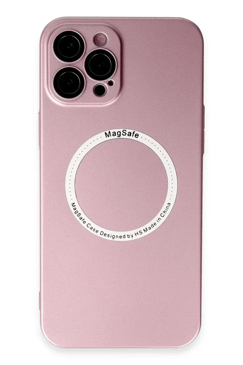 Apple iPhone 12 Pro Kılıf Jack Magneticsafe Lens Silikon - Rose Gold