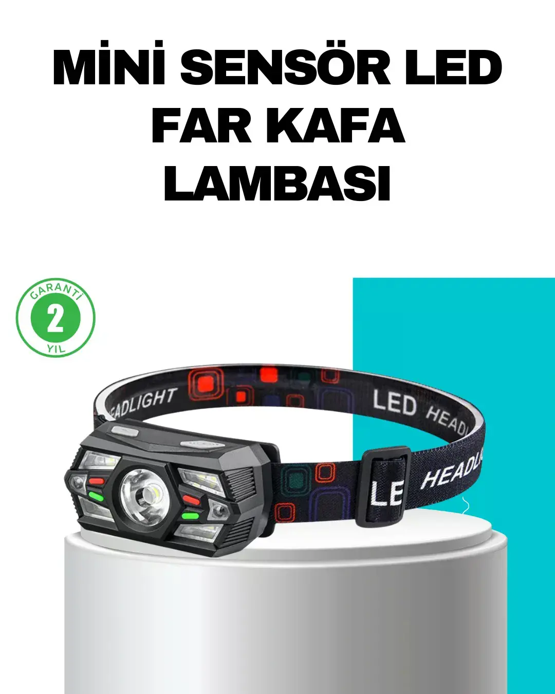 Hareket Sensörlü Şarjlı LED Far Suya Dayanıklı Çok Modlu