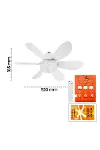 Kumandalı 2in1 Tavan Vantilatör Avize 52 cm - 6 Kanat, 3 Hız-2