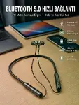 Dijital Göstergeli Kulak İçi Kablosuz Bluetooth Kulaklık Boyun Bantlı Yeni Nesil-1