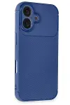 Apple iPhone 16 Kılıf Auto Focus Karbon Kapak - Lacivert-2