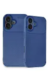 Apple iPhone 16 Kılıf Auto Focus Karbon Kapak - Lacivert-3