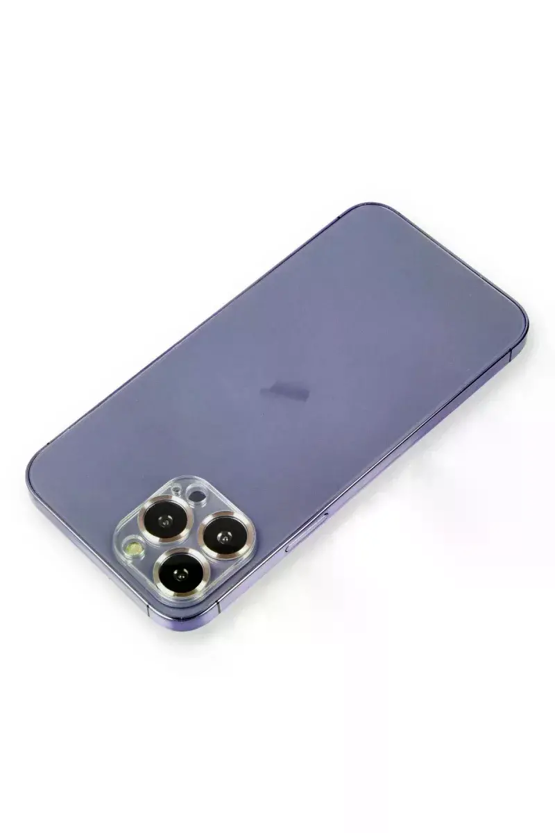 Apple iPhone 12 Pro Max Metal Kamera Lens Koruma Cam - Gold
