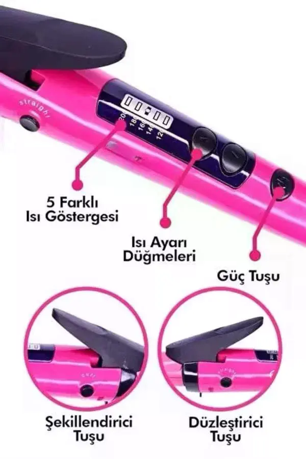 Saç Düzleştirici Şekillendirici Saç Maşası İkili Şekillendirici Isı Ayarlı