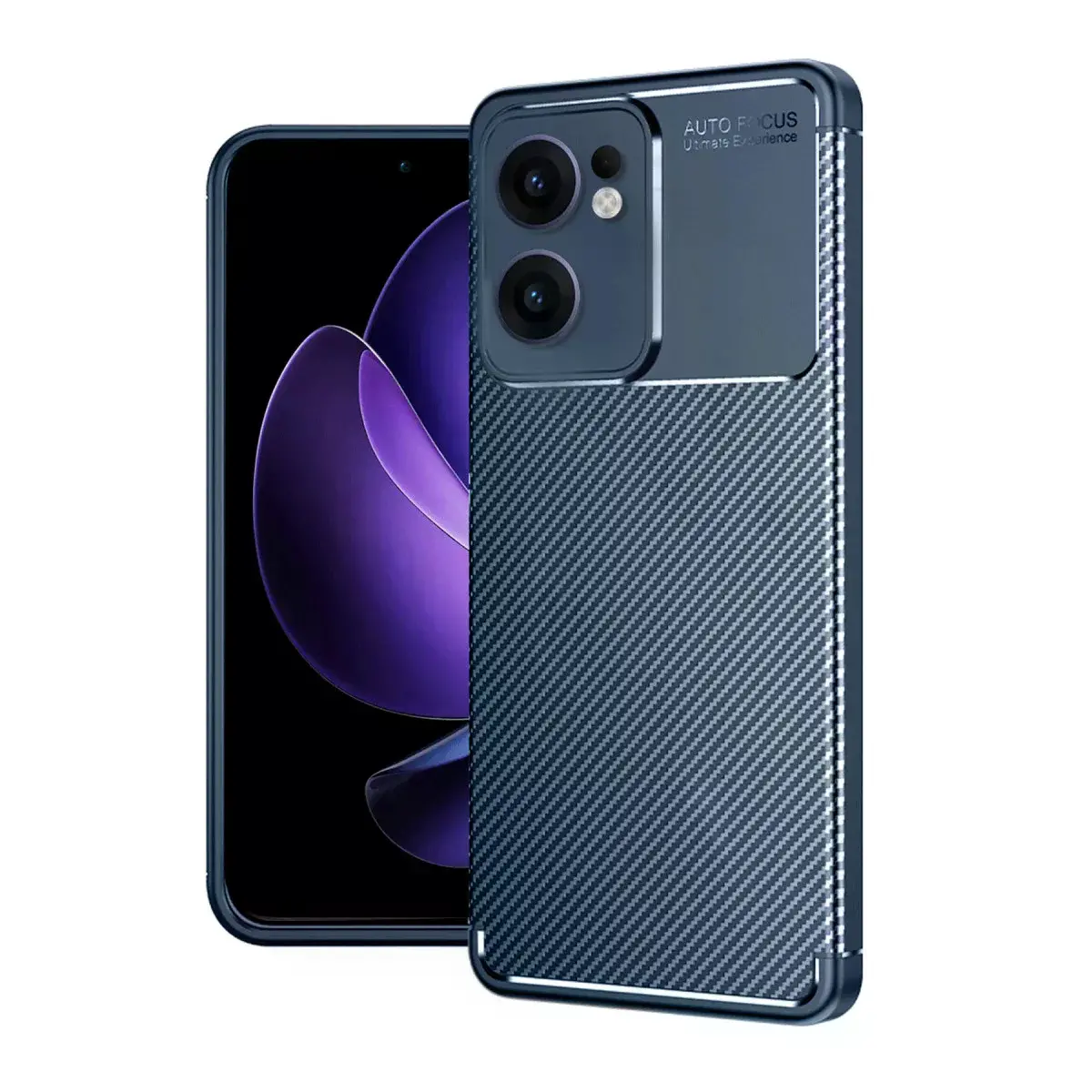 Oppo Reno 13f Kılıf Auto Focus Karbon Kapak - Lacivert