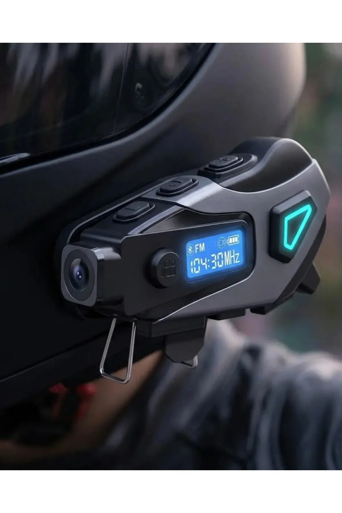 Kask İçi Bluetooth Kulaklık Kamera ve Fener Özellikli Su Geçirmez Dayanıklı Tasarım