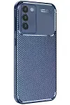 Vivo V30 Lite 4G Kılıf Auto Focus Karbon Kapak - Lacivert-1