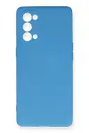 Oppo Reno 5 Pro Kılıf Nano içi Kadife Silikon - Mavi-1