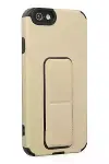 Apple iPhone 6 Kılıf Mega Standlı Silikon - Gold-2
