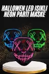 Hallowen Parti Maskesi Neon Led Işıklı Maske 3 Modlu Cadılar Bayramı Maskesi-2