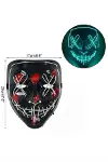 Hallowen Parti Maskesi Neon Led Işıklı Maske 3 Modlu Cadılar Bayramı Maskesi-4