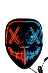 Hallowen Parti Maskesi Neon Led Işıklı Maske 3 Modlu Cadılar Bayramı Maskesi-5