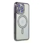 Apple İphone 15 Pro Max Kılıf Joke Simli Magneticsafe Kılıf - Derin Mor-1