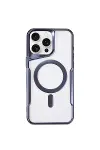 Apple iPhone 11 Pro Max Kılıf Boyi Magsafe Silikon Kapak - Lacivert-1