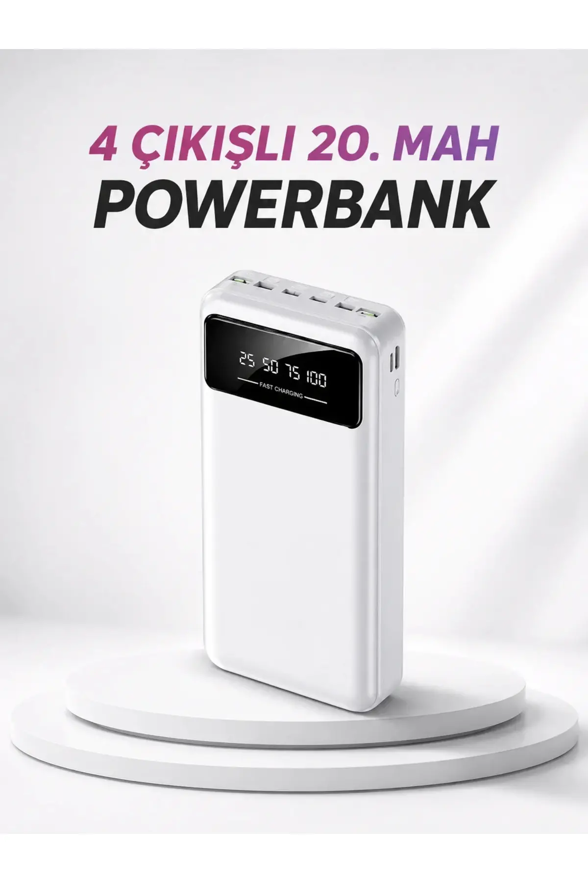 4 Çıkışlı 20.000 MAH Powerbank Taşınabilir Çoklu Giriş