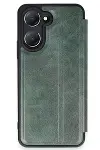 Vivo Y18 Kılıf Flip Cover - Koyu Yeşil-1