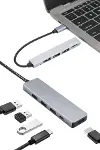 Macbook Pro/air Uyumlu USB Type-C 8 In 1 Hub Dönüştürücü Çevirici Çoklayıcı USB Hdmı Micro Sd 8 Giri-2