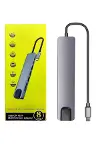 Macbook Pro/air Uyumlu USB Type-C 8 In 1 Hub Dönüştürücü Çevirici Çoklayıcı USB Hdmı Micro Sd 8 Giri-4