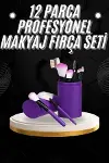 12 Parça Profesyonel Makyaj Fırçası Far Fırçası Allık Fırçası Yumuşak Kıllı-2