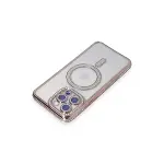 Apple İphone 15 Pro Max Kılıf Joke Simli Magneticsafe Kılıf - Pembe-2