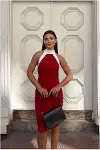 Kadın Şık Detay Balıkçı Yaka Balık Kesim Abiye Elbise-2