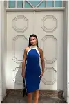 Kadın Şık Detay Balıkçı Yaka Balık Kesim Abiye Elbise-6