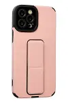 Apple iPhone 12 Pro Max Kılıf Mega Standlı Silikon - Pudra-2