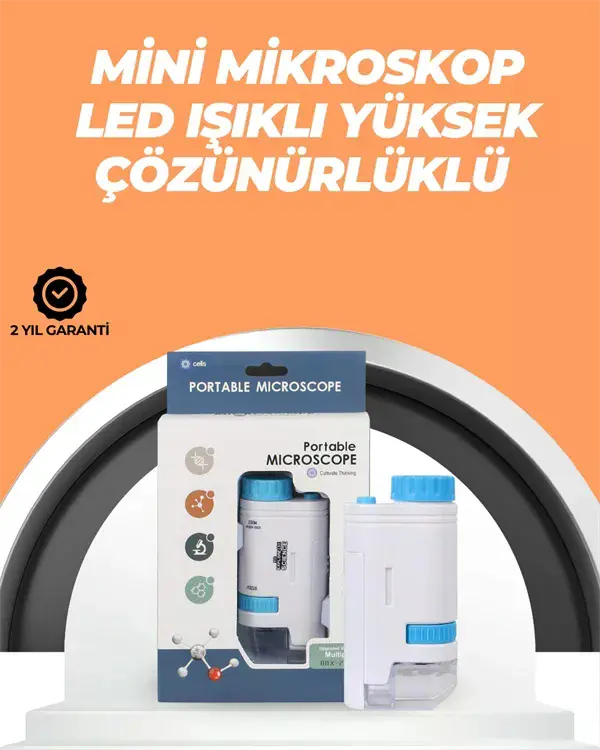 Portatif El kroskop – LED Işıklı, Aynı Anda Net Odaklama