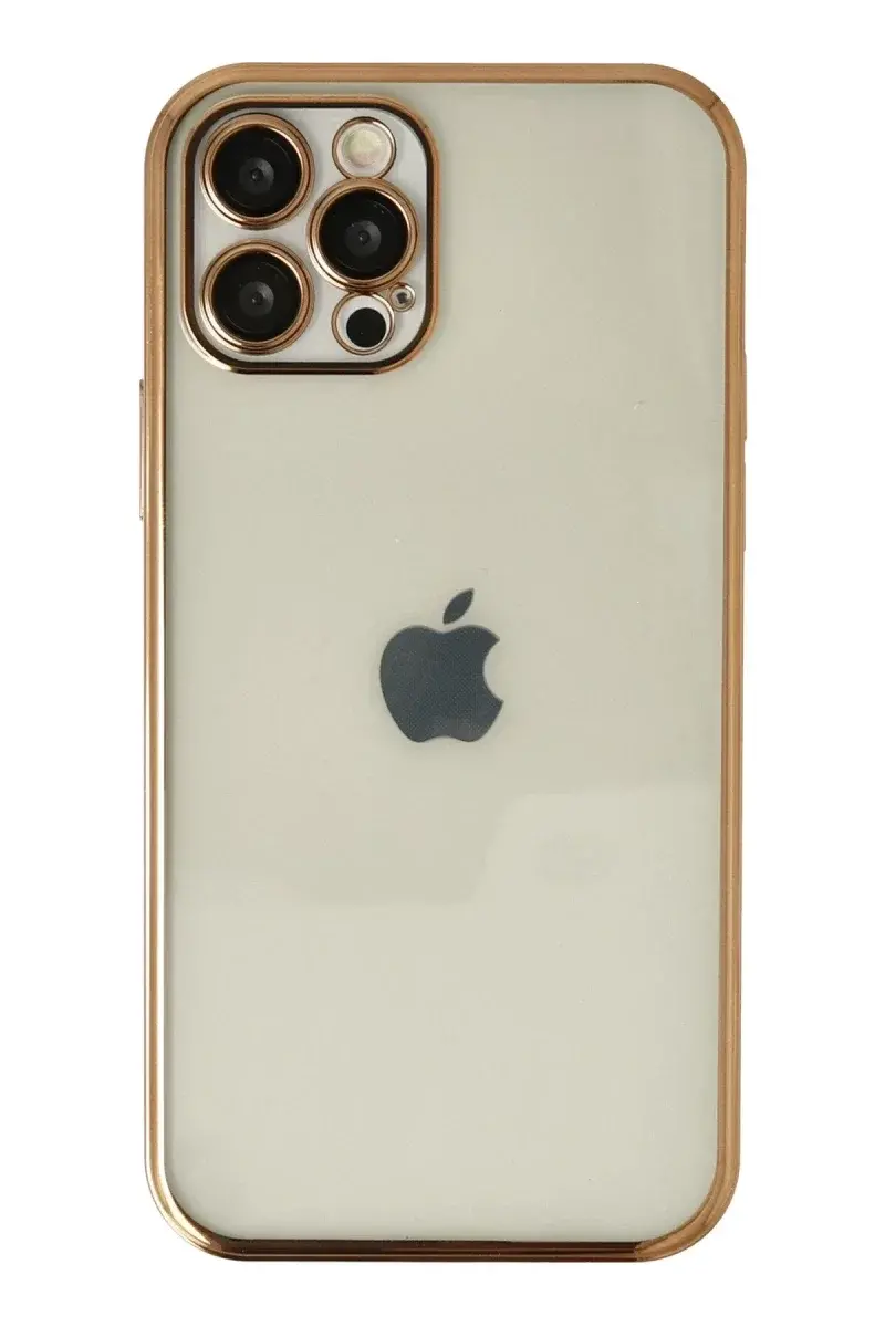 Apple iPhone 12 Pro Max Kılıf Razer Lensli Silikon - Gold