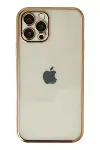 Apple iPhone 12 Pro Max Kılıf Razer Lensli Silikon - Gold-1