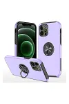Apple iPhone 12 Pro Kılıf Elit Yüzüklü Kapak - Mor-1