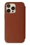 Apple iPhone 13 Pro Max Kılıf Dolpin Kapaklı - Kahverengi-3