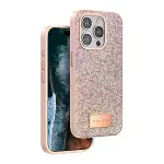 Onegif Apple İphone 15 Pro Bright Simli Kapak - Pembe-1