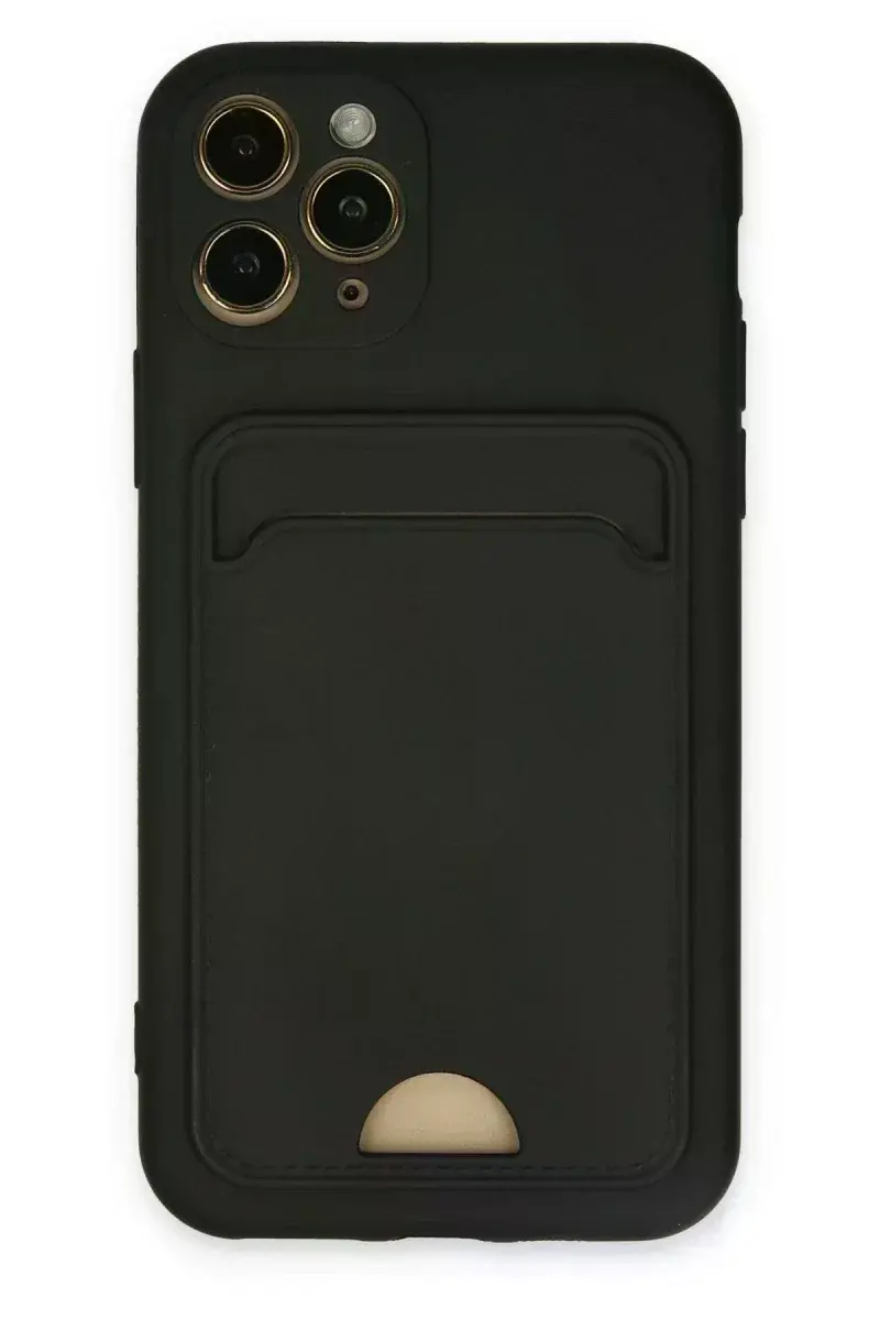 Apple iPhone 11 Pro Kılıf Kelvin Kartvizitli Silikon - Siyah