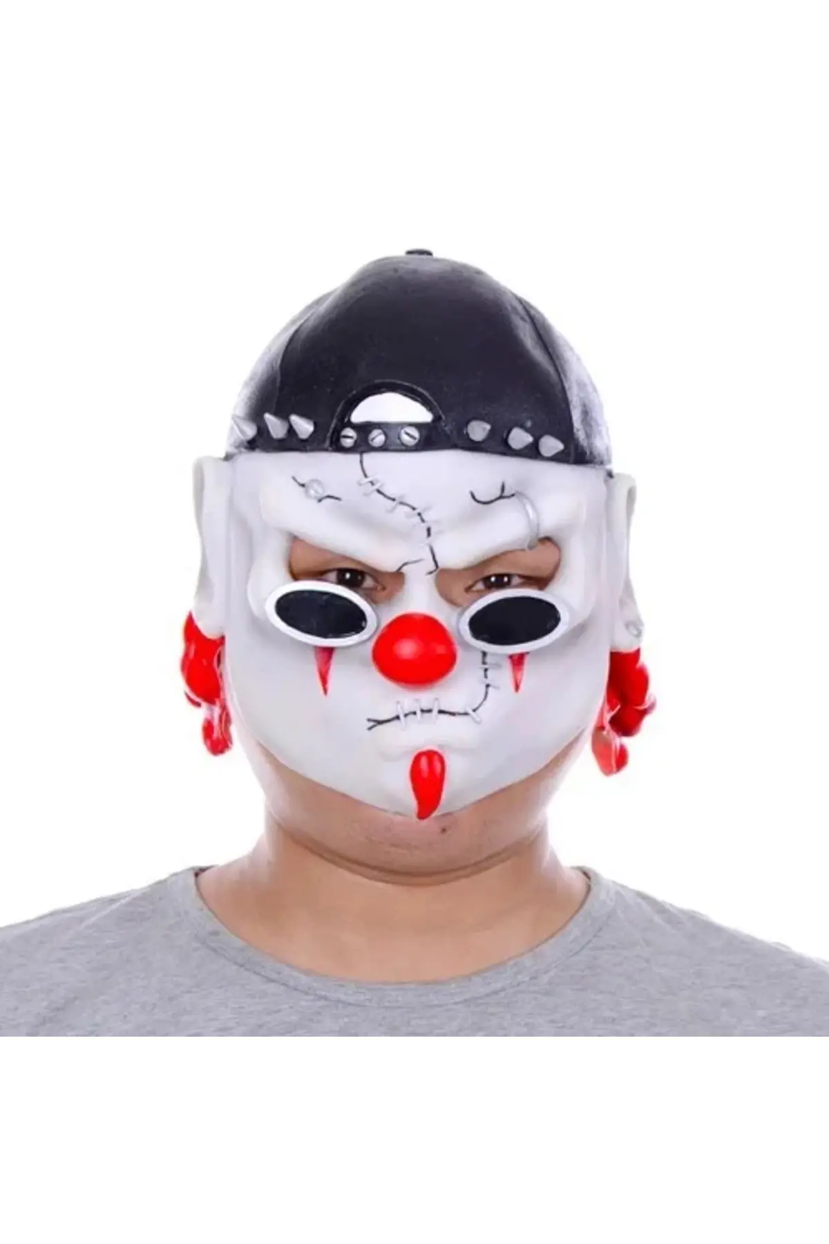 Lateks Şapkalı Gözlüklü Beyaz Maske