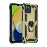 Samsung Galaxy A03 Kılıf Sofya Yüzüklü Silikon Kapak - Gold-2