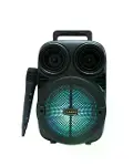 RGB Işıklı Bluetooth Karaoke Hoparlör krofonlu USB TF Kart Destekli Taşınabilir Speaker-2