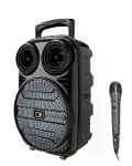 RGB Işıklı Bluetooth Karaoke Hoparlör krofonlu USB TF Kart Destekli Taşınabilir Speaker-3