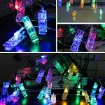 Gd972 Şerit Pilli Aydınlatma 2 Metre 10 Adet Rgb Mandal Led-3