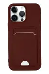 Apple iPhone 14 Pro Kılıf Kelvin Kartvizitli Silikon - Bordo-1
